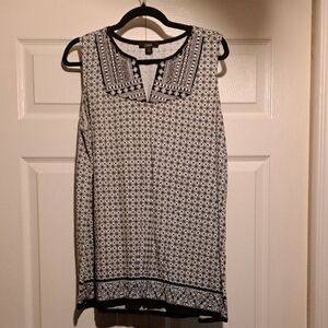 Dalia Black and White Geometric Blouse